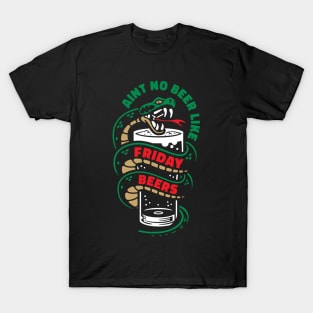 Friday Beers Snake - Black T-Shirt